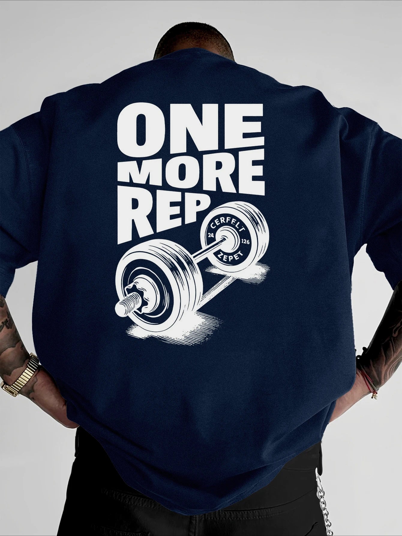 T-shirt Homme Vintage Drôle Gym Entraînement UNE RÉPÉTITION DE PLUS Musculation Femme Streetwear Coton T-shirt Oversize Manches Courtes Haut Ample