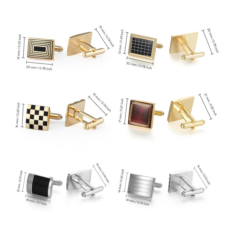 1 Paire Boutons De Manchette Carrés En Cuivre Et Pinces À Cravate Pour Hommes, Cadeaux De Mariage De Luxe, Bijoux De Mode, Poignets Pour Hommes