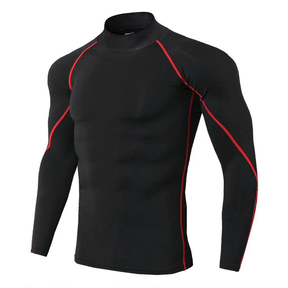 T-shirt de compression homme manches longues Musculation Sportifs T-shirts décontractés Séchage rapide Gym Fitness Entraînement Jogging Hauts de sport Homme Maillot