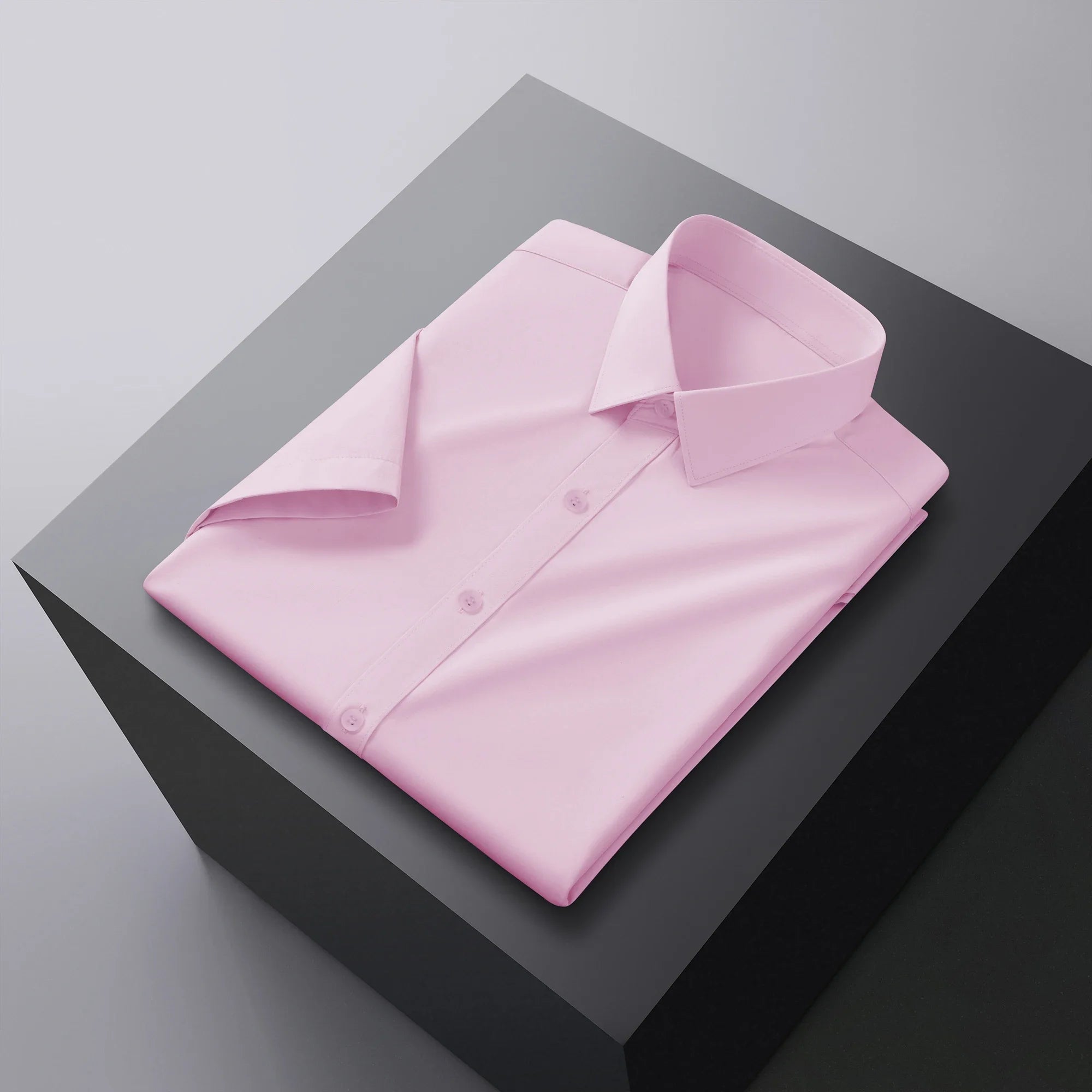 Chemise à manches courtes unie décontractée pour homme – T-shirt d'été sans repassage, confortable et polyvalent