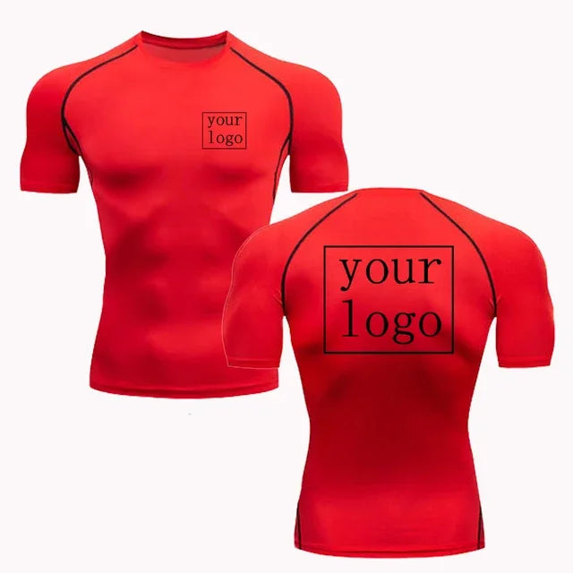 Nouveau T-shirt de compression personnalisé Votre logo Design Top Hommes Femmes Imprimer Design Original T-shirts Course Entraînement Gym T-shirt Séchage Rapide
