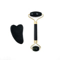 Rouleau de massage en obsidienne de jade et grattoir Gouache pour le visage, outils de soin de la peau, masseurs et rouleaux de beauté naturels pour le corps et le dos
