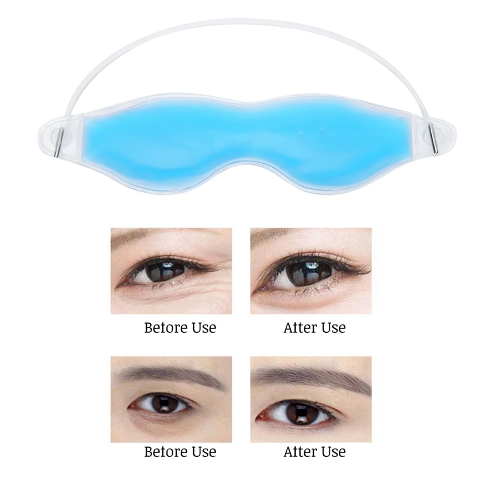 Masque oculaire rafraîchissant au gel, compresses de thérapie par la glace, lunettes de sommeil, patch de spa, gel apaisant pour masque de confort, démaquillant pour les cernes