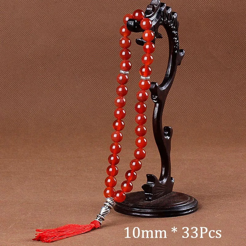 Perles de chapelet musulman Tasbih islamique 33 perles de prière chapelet pour hommes bracelet pour hommes accessoire pierres naturelles agates fait main Turquie