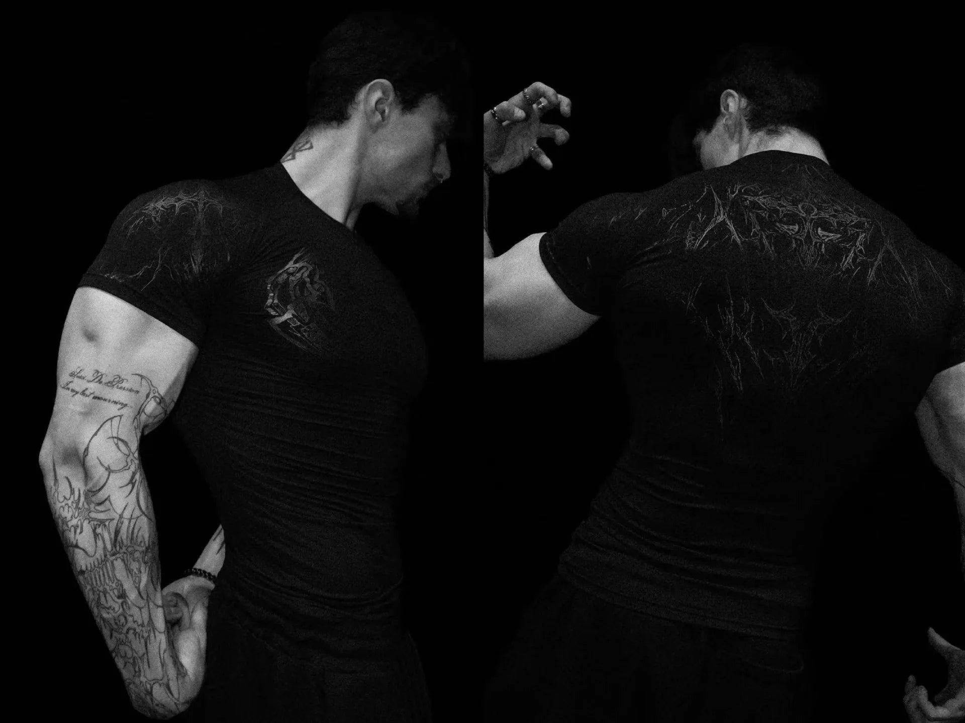 T-shirt de sport de compression pour hommes, imprimé éclair gothique, haut de gym, fitness, séchage rapide, respirant, musculation, été