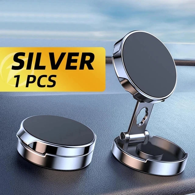 Support de téléphone portable magnétique rond pliable pour voiture, rotatif à 360 degrés, aimant puissant pour iPhone et Samsung