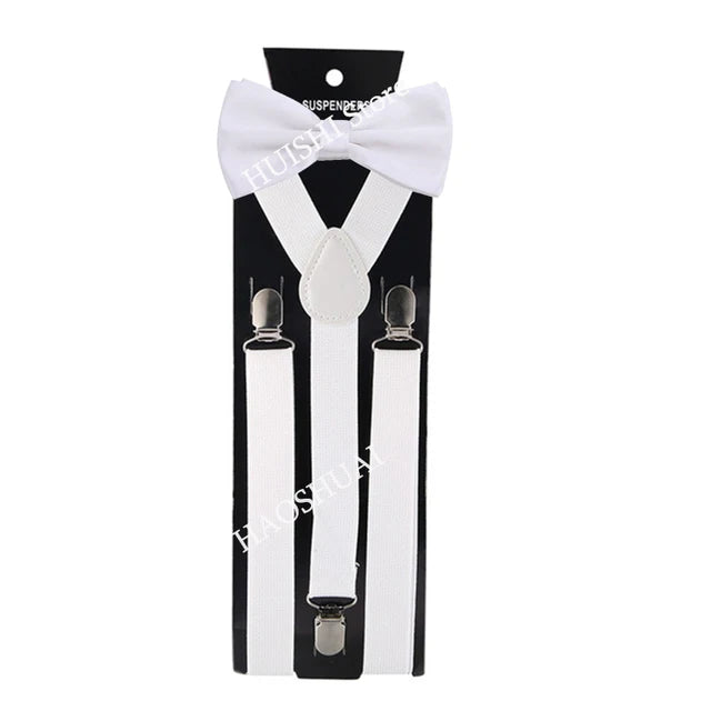 Ensemble Bretelles et Nœud Papillon en Promotion pour Hommes Femmes Garçons Fête Mariage – Bretelles Y-Back Chemise Nœud Papillon Papillon Accessoires de Costume Cadeau