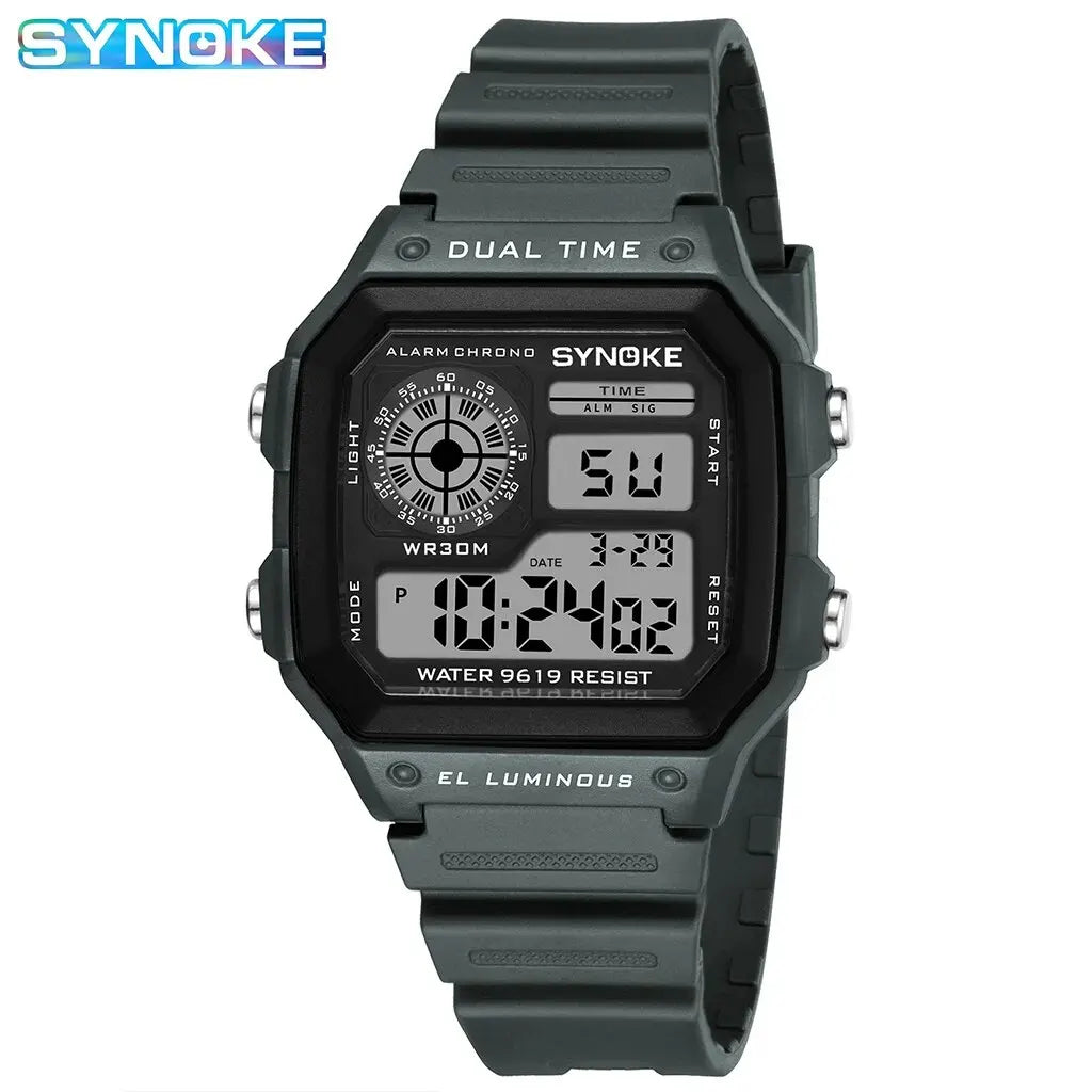 SYNOKE Montres Digitales Militaires Hommes Sports Lumineuses Chronographe Étanche Montres-Bracelets Électroniques Hommes Relogio Masculino