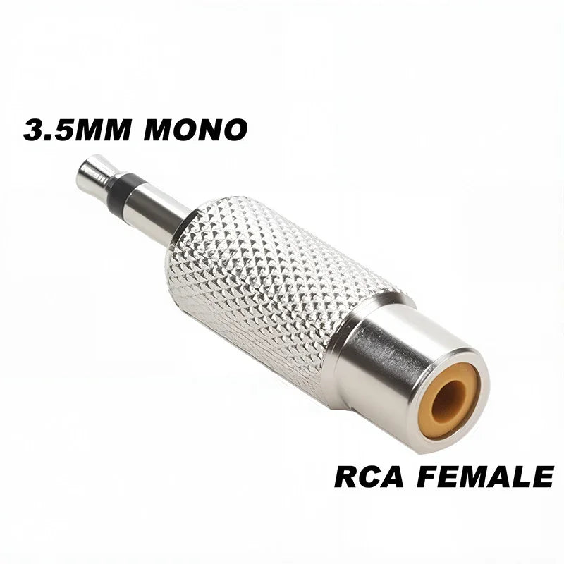 5 Pcs Adaptateur Audio Mono Stéréo 6,5/6,35 mm Interconnexion TS Fiche Mâle 1/8" 1/4" vers Connecteur Femelle RCA Convertisseur Haut-parleur