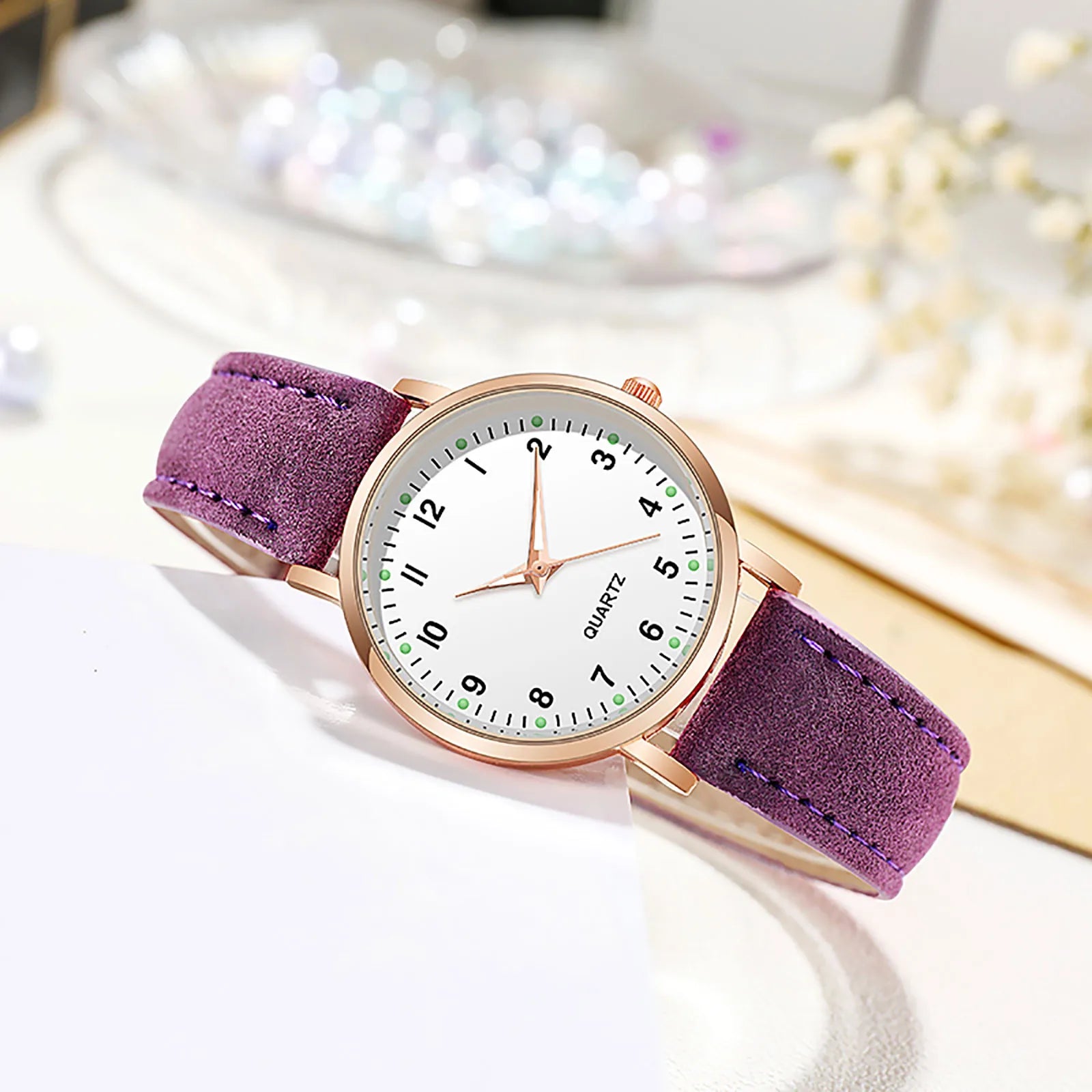 Reloj Mujer Montre Tendance pour Femme Bracelets en Cuir Montres Dames Luxe Analogique Quartz Lumineuse Montre-Bracelet Horloge Relogio Feminino
