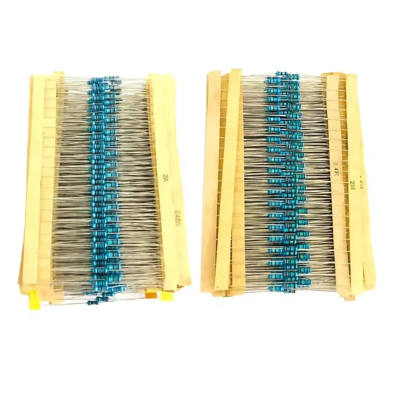 300 pcs/600 pcs/820 pcs Kit de résistances 1 % 1/4 W à film métallique, 10 Ohms ~ 1 M Ohms, 30 valeurs, Kit de composants électroniques