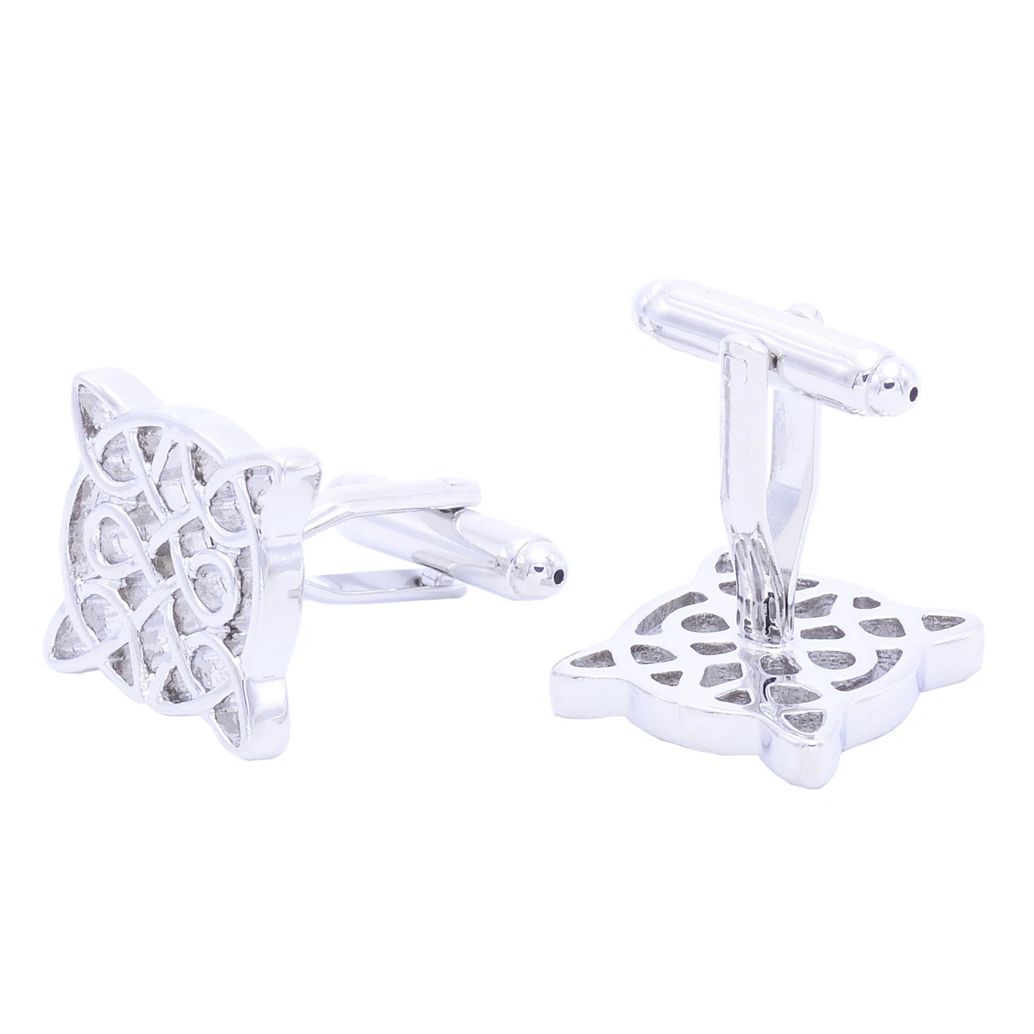 4 styles TZG Boutons de Manchette en Acier Inoxydable Homme Boutons de Manchette Nœud 1 Paire