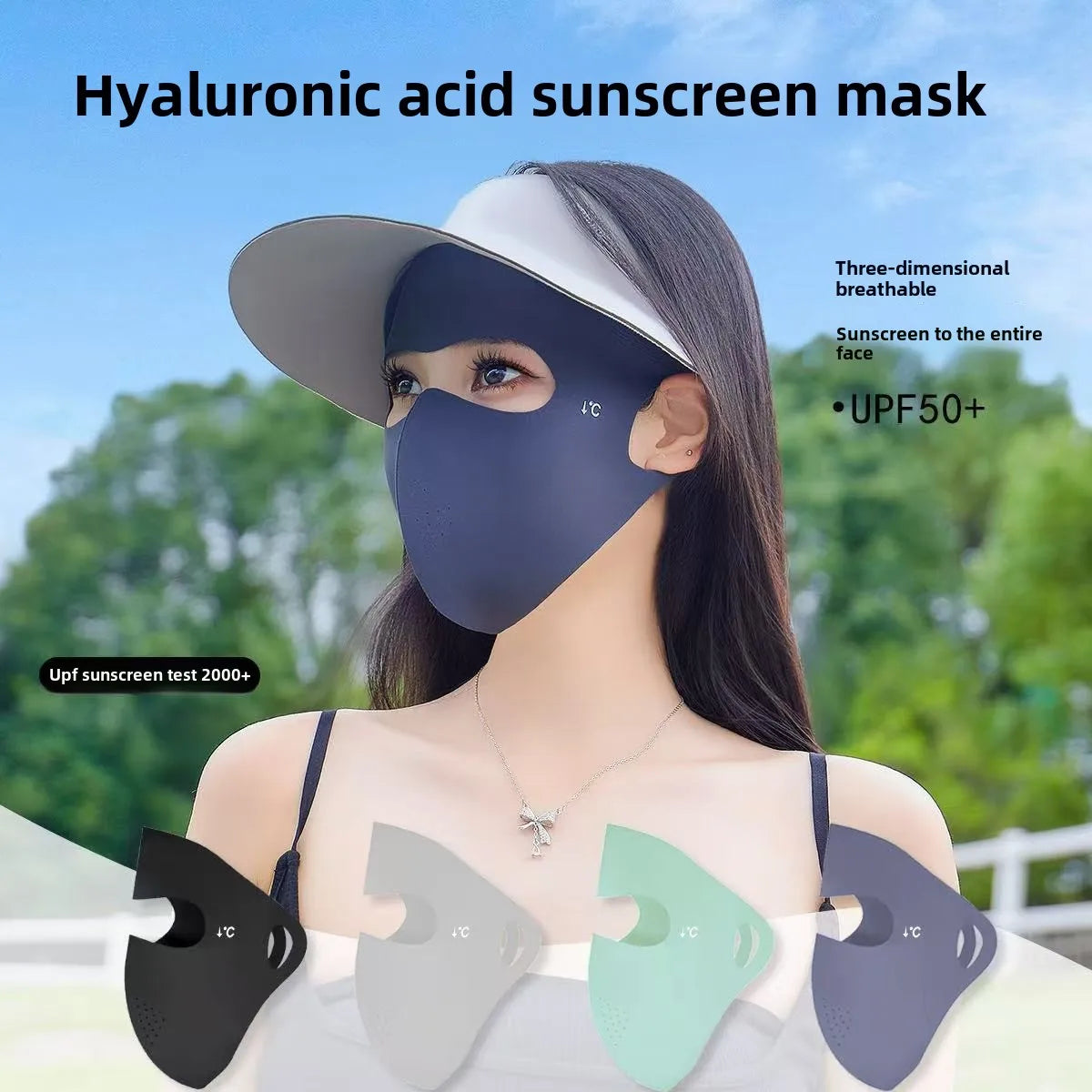 1/2/3/5Pcs Masque intégral d'été Protection solaire Respirant Soie glacée Anti-UV Équitation Extérieur Respirant Soie glacée Ultra-fin