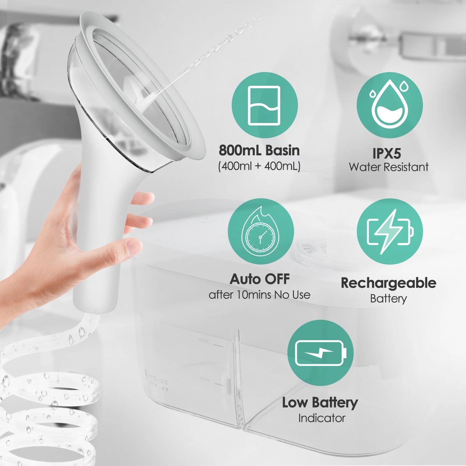 Nettoyant d'Oreilles Électrique, Kit de Nettoyage de Cérumen, Système d'Irrigation Sûr pour Adultes et Enfants
