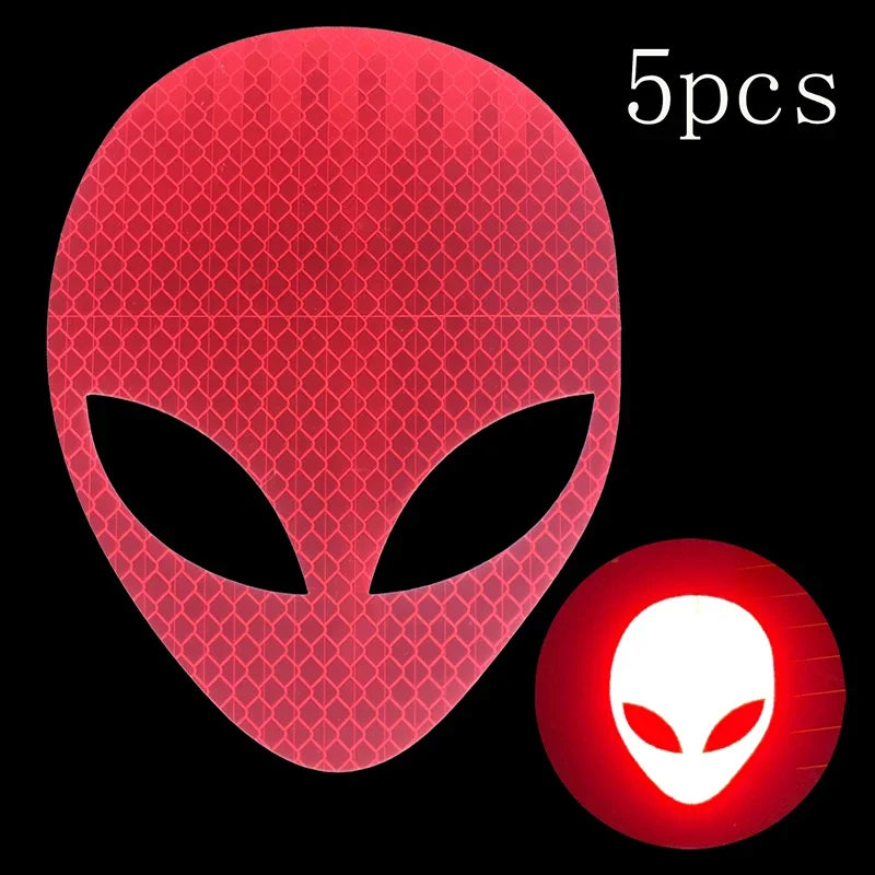 1 pc Autocollant de voiture Personnalité Mode Alien Peace Moto Hautement Réfléchissant Vinyle Décalcomanies Accessoiresautocollants pour voituredécor de voiture