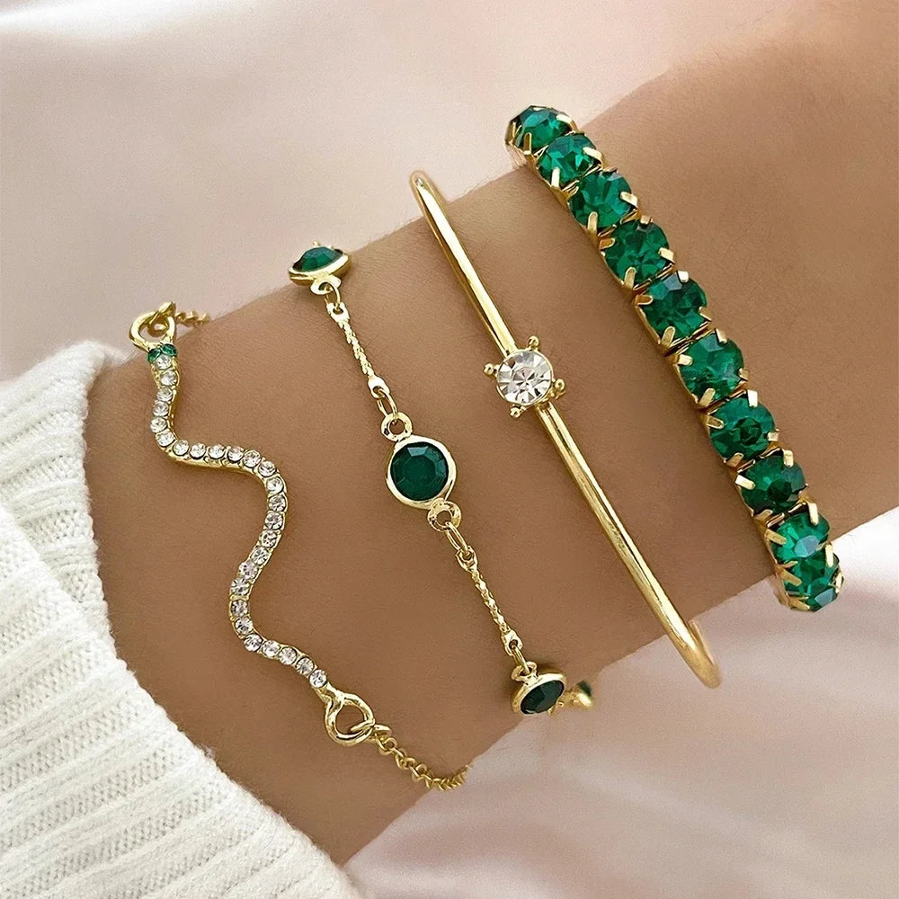 Ensemble de 3 Bracelets et Joncs Ouverts de Forme Irrégulière avec Lignes Torsadées Géométriques pour Femme, Accessoires de Style Punk Exagéré