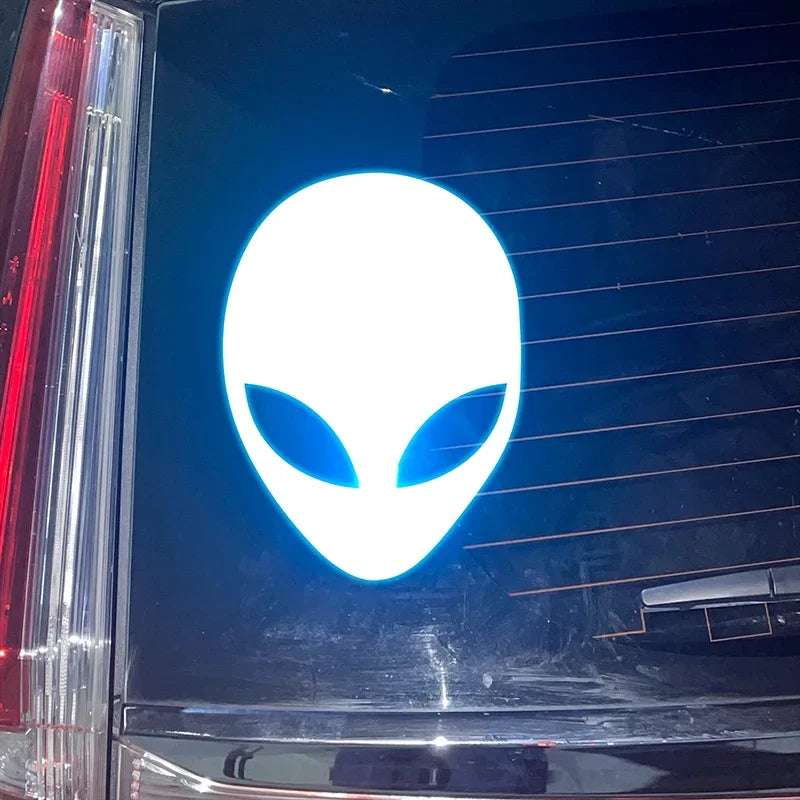 1 pcs Car Sticker Personality Fashion Alien Peace Highly Reflective Motorcycle Vinyl Decals Accessoriesstickers for carcar decor