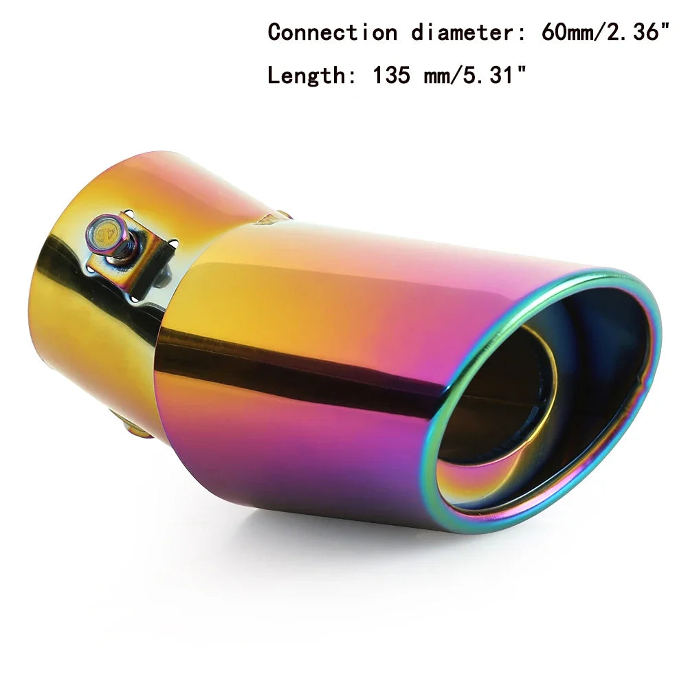 Accessoires universels de voiture, embout d'échappement, silencieux en acier inoxydable, garniture chromée, tuyau de queue arrière modifié, doublure de gorge