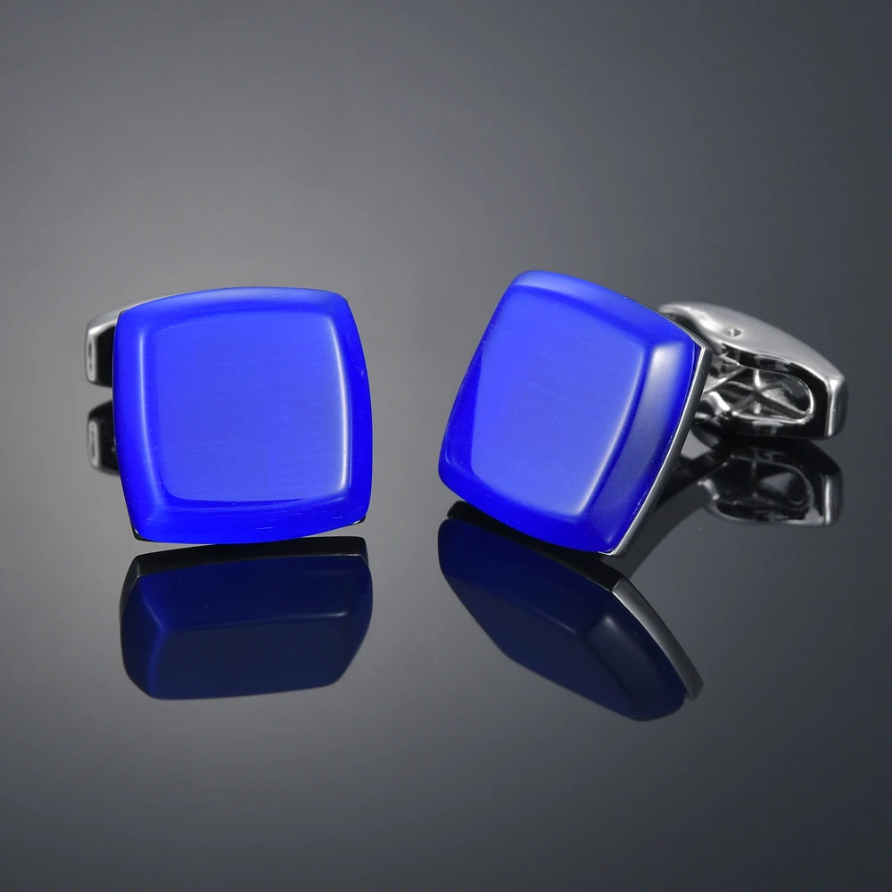 Nouveaux Boutons de Manchette de Luxe pour Hommes Marque de Bijoux Haut de Gamme Gemmes/Carrés/Couronne/Grille Chemises pour Hommes Boutons de Manchette