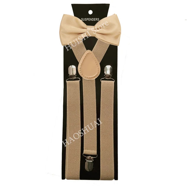 Ensemble Bretelles et Nœud Papillon en Promotion pour Hommes Femmes Garçons Fête Mariage – Bretelles Y-Back Chemise Nœud Papillon Papillon Accessoires de Costume Cadeau