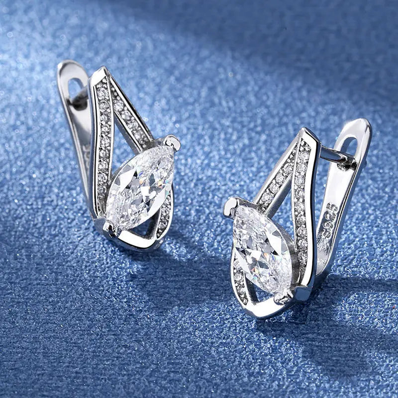 Boucles d'oreilles en argent sterling 925 Bijoux de haute qualité Rétro Motif simple Zircon violet blanc Boucles d'oreilles Meilleures ventes
