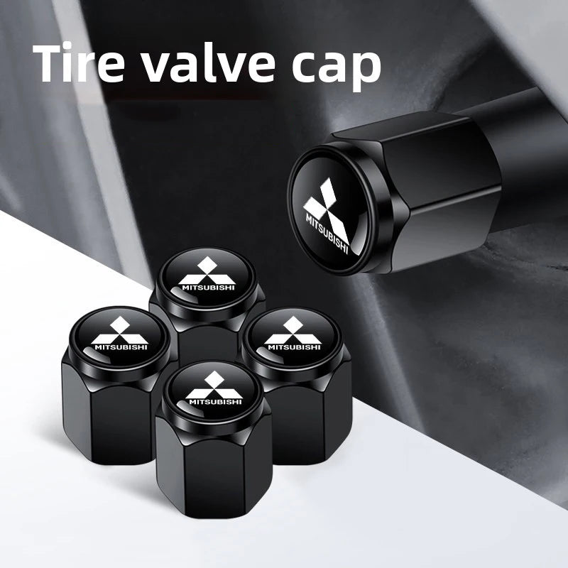 Car Wheel Tire Valve Cap Logo Cover Stickers For Mitsubishi Space Star Outlander ASX Eclipse Cross Mirage Pajero Lancer EVO L200