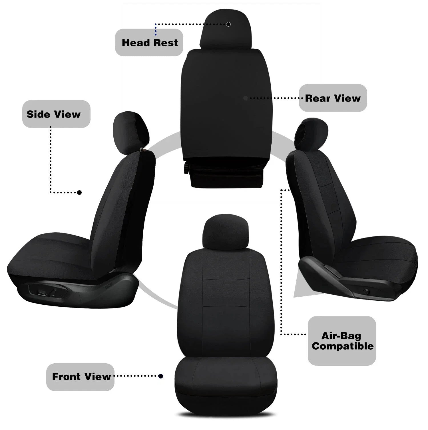 Universal Breathable and Durable 9-Piece All-Season Comfortable Soft Five-Seater Covers