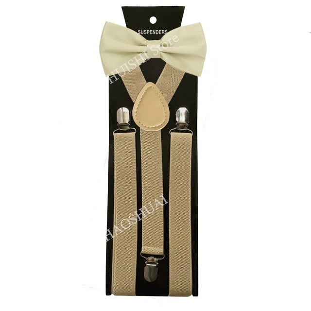 Ensemble Bretelles et Nœud Papillon en Promotion pour Hommes Femmes Garçons Fête Mariage – Bretelles Y-Back Chemise Nœud Papillon Papillon Accessoires de Costume Cadeau