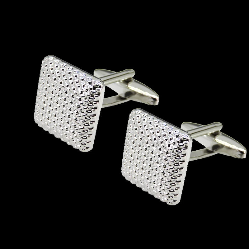 XKZM Nouvelle marque de bijoux de luxe Boutons de manchette carrés gravés au laser en métal Boutons de manchette pour chemises d'hommes Livraison directe