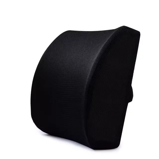Memory Foam Car Lumbar Support Cushion Dual-Sided Waist Pillow for Auto Seat Back Pain Relief Home Office Chair Use - 2 Colors