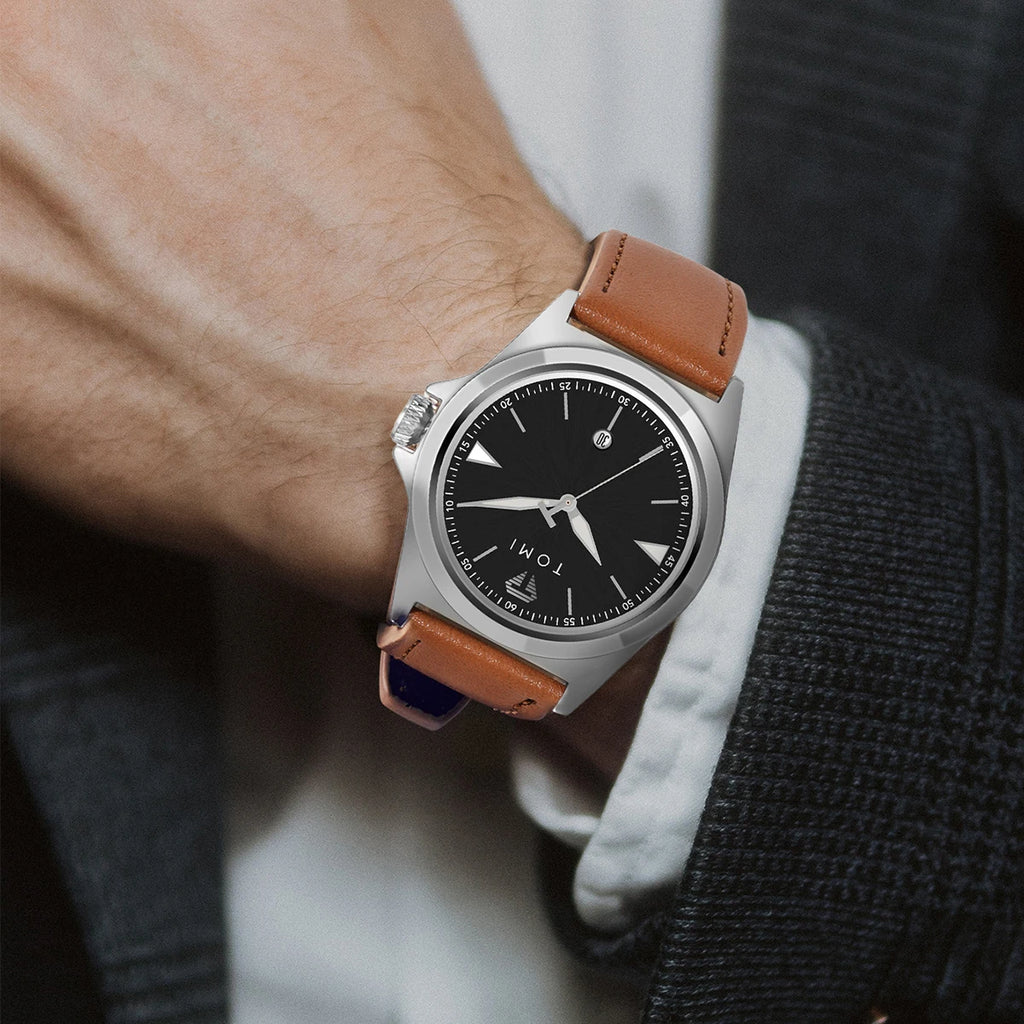 Montre pour homme décontractée minimaliste TOMI, montre à quartz pour homme d'affaires, cadran rond, montre classique à la mode, cadeau