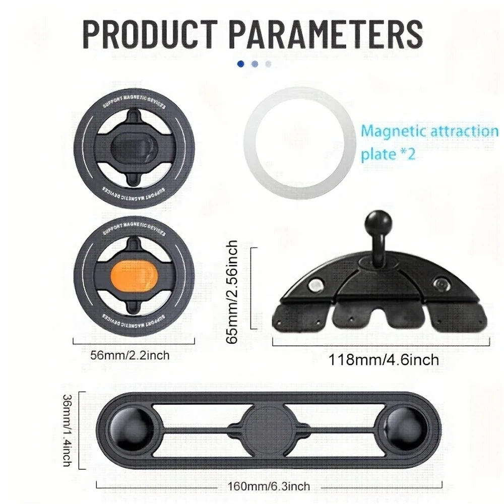 Support de Téléphone de Voiture Double Magnétique Puissant pour Fente CD Support de Fixation Intérieur Auto Pour Apple Pour Samsung Navigation de Conduite Appels Sécurisés