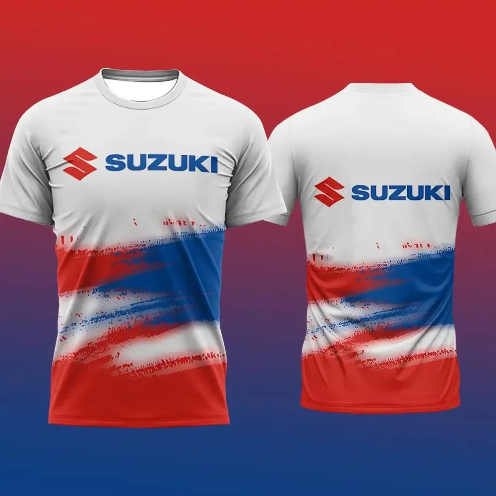 Suzuki Best-selling Trendy 3D Print Men T-shirt Summer Daily Outdoor Sports Fitness Quick-drying Breathable Casual Short Sleeve