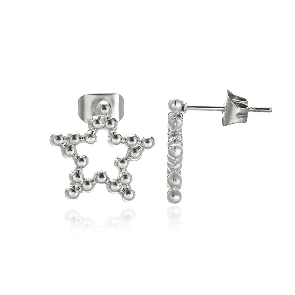 Vintage Summer Starfish Stainless Steel Stud Earrings For Women Simple Star Shell Earrings Stud Ocean Party Jewelry Gift