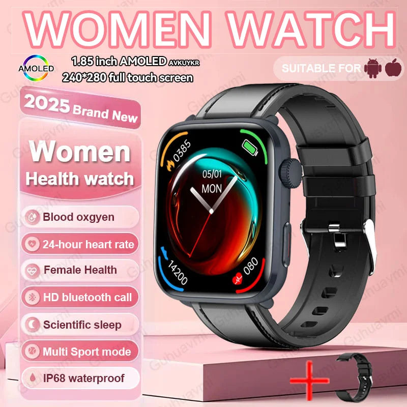 Montre connectée de sport tendance 2025 pour hommes et femmes, avec diagnostic intelligent par IA, surveillance de la tension artérielle, de la fréquence cardiaque (HRV+PPG), étanche IP68 et NFC