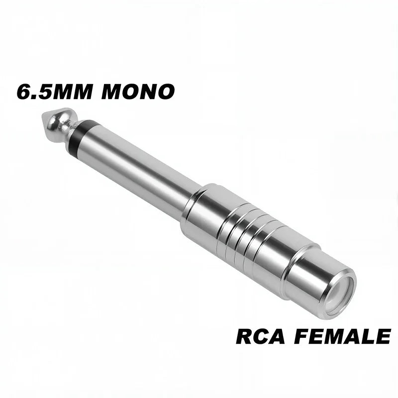 5 Pcs Adaptateur Audio Mono Stéréo 6,5/6,35 mm Interconnexion TS Fiche Mâle 1/8" 1/4" vers Connecteur Femelle RCA Convertisseur Haut-parleur