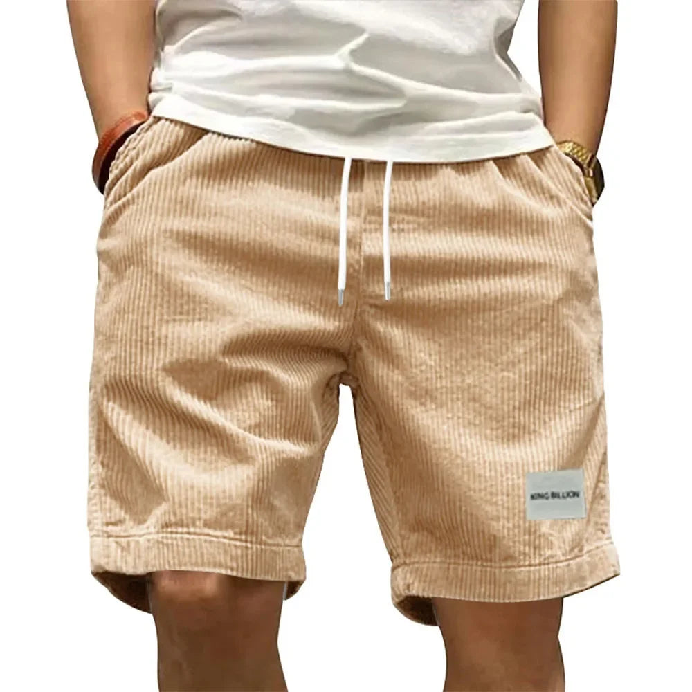 Short cargo vintage pour hommes, pantalon court en velours côtelé rétro tendance pour l'été, short décontracté de couleur unie pour hommes, short de sport respirant