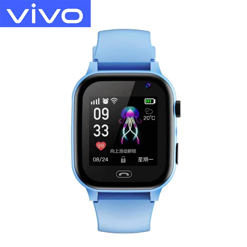 VIVO 4G Montre Connectée Enfant Mini Téléphone Enfant avec Appel SOS Appareil Photo 3 en 1 Montre Dessin Animé Fille Garçon Anniversaire Noël Cadeau 2026Nouveau