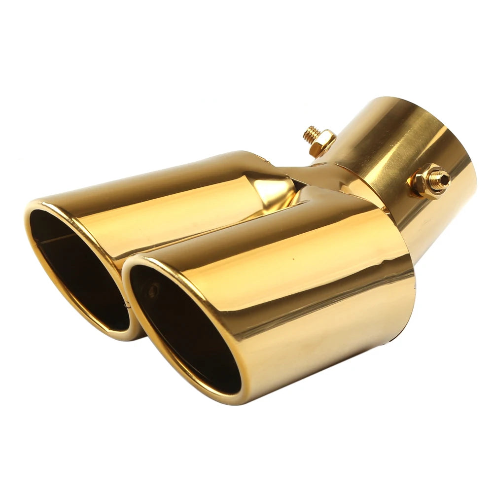 Embout d'échappement double universel en acier inoxydable, coupe inclinée pour tuyau d'échappement de voiture, modification, décoration, silencieux, pot d'échappement