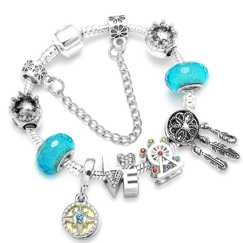BAOPN Bracelets à breloques en perles cœur à cœur roses européennes pour femmes, bracelets et joncs de marque assortis, bijoux pour couple, livraison directe