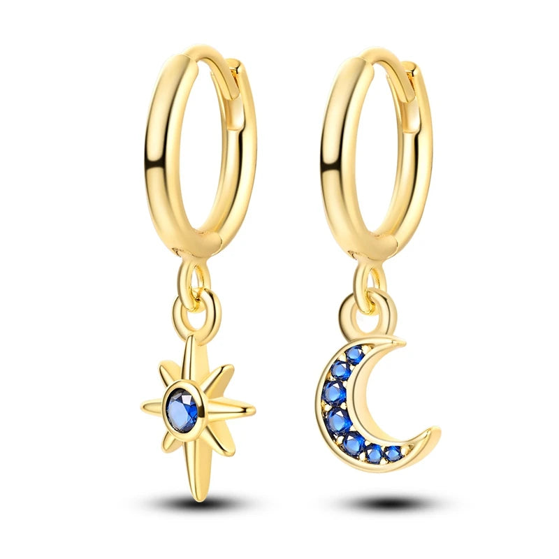 Boucle d'oreille Créole en Argent 925 pour Femme, Or Rose, Jaune, Pendientes Originales, Bijoux Minimalistes