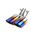 1PC 2,5" Entrée Décoration Chrome Tuyau d'échappement Style de voiture Garniture d'échappement de voiture Silencieux Tuyau d'échappement en acier inoxydable Double sortie courbée