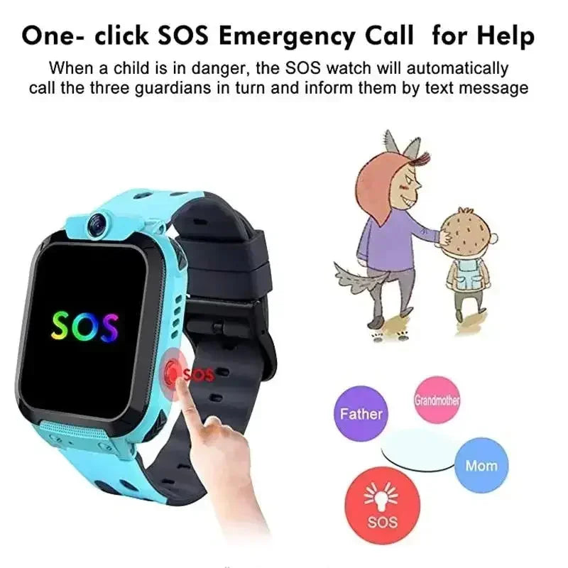 Montre intelligente VIVO GPS de suivi étanche, mini montre intelligente pour enfants, montre-téléphone 4G avec carte SIM, cadeau d'anniversaire, horloge électronique