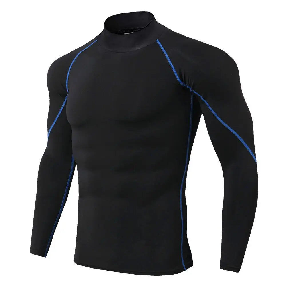 T-shirt de compression homme manches longues Musculation Sportifs T-shirts décontractés Séchage rapide Gym Fitness Entraînement Jogging Hauts de sport Homme Maillot