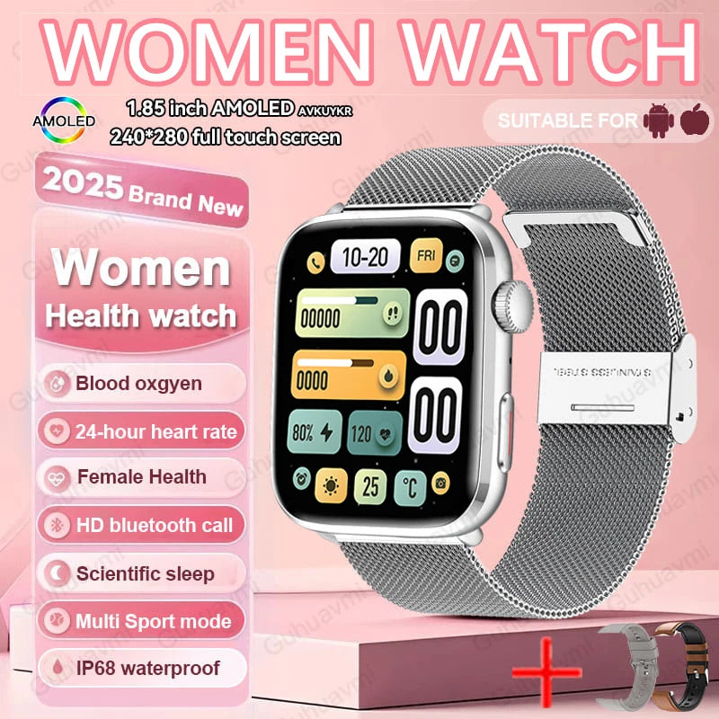 Montre connectée de sport tendance 2025 pour hommes et femmes, avec diagnostic intelligent par IA, surveillance de la tension artérielle, de la fréquence cardiaque (HRV+PPG), étanche IP68 et NFC