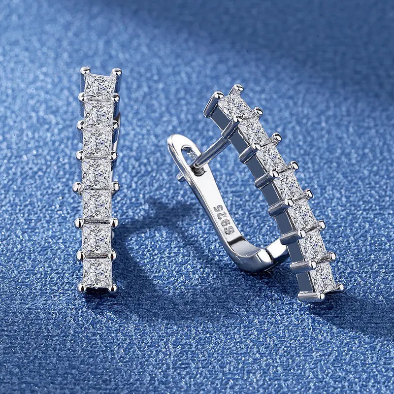 Boucles d'oreilles en argent sterling 925 Bijoux de haute qualité Rétro Motif simple Zircon violet blanc Boucles d'oreilles Meilleures ventes