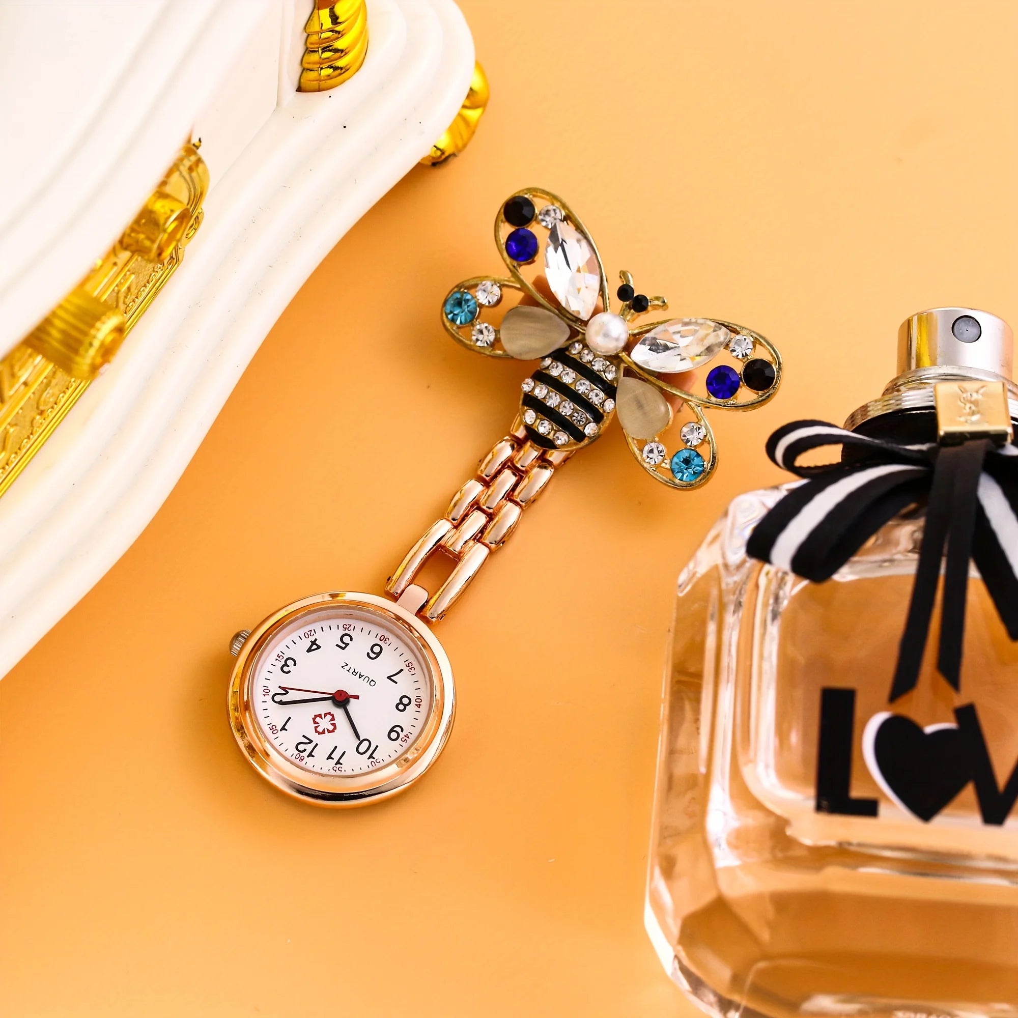 Little Bee Hanging Watch Butterfly Pocket Watch Nurse Watch Portable Men's and Women's Chest Watch Hanging Watch