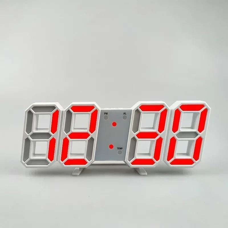 Acheter des produits Horloge 3D LED numérique Réveil Horloge murale Heure/date/température pour la maison/la cuisine/le bureau Horloges Décor Jardin