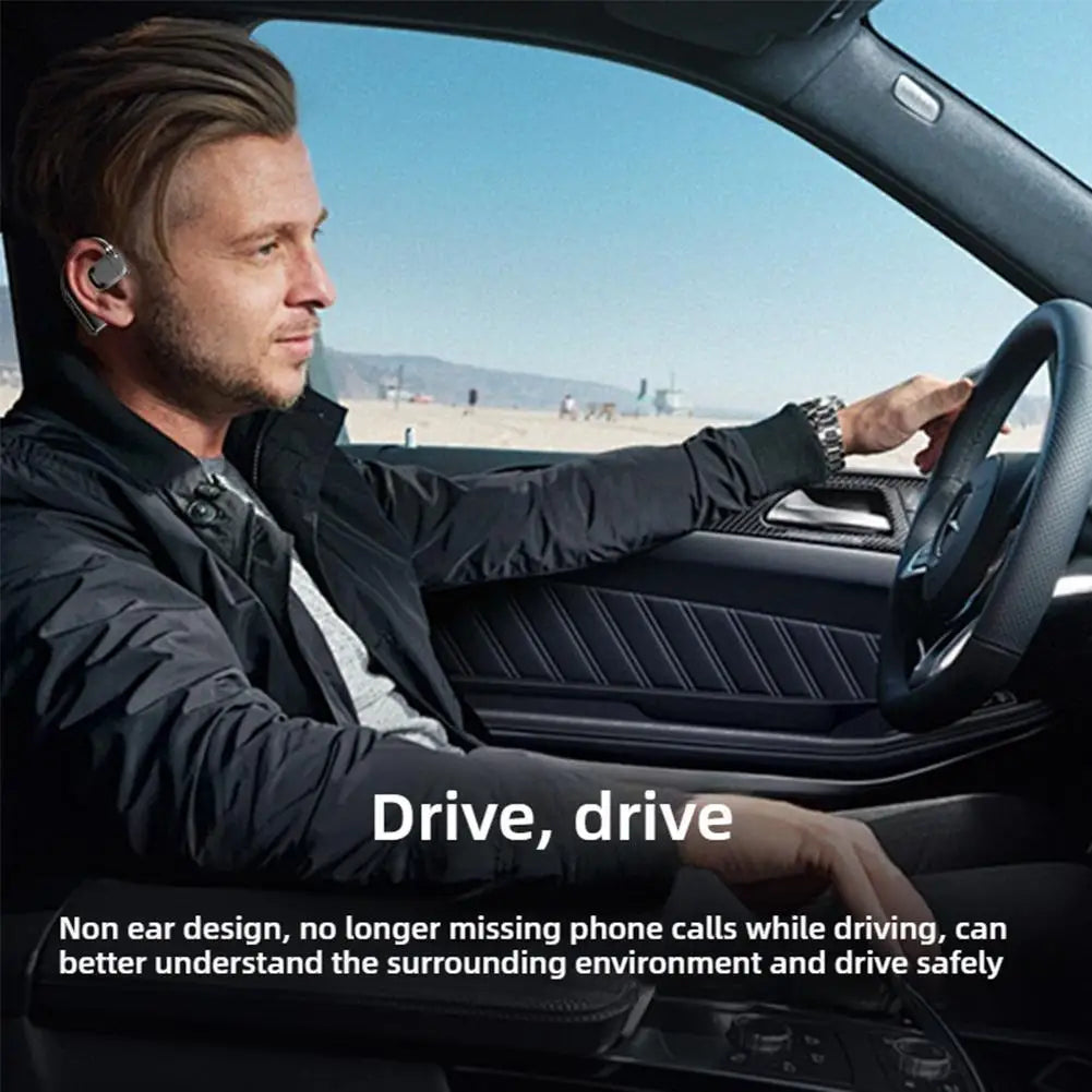 Écouteurs sans fil Bluetooth 5.4 avec crochets d'oreille Casque de jeu sportif Stéréo HiFi Réduction du bruit Écouteurs avec microphone