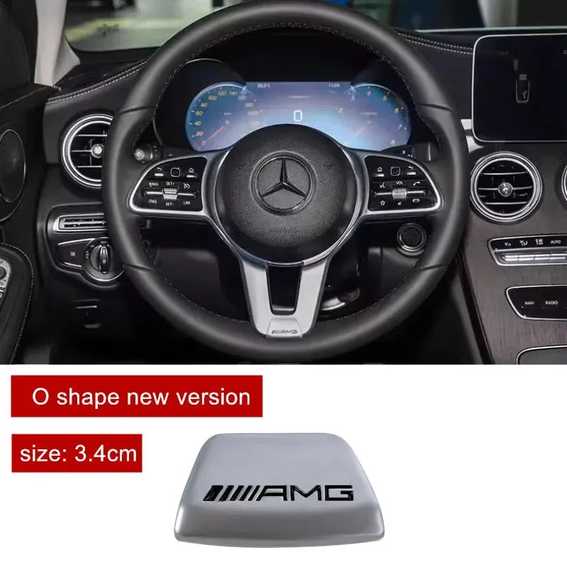 Autocollant d'emblème de volant de voiture, décoration d'insigne intérieur pour Mercedes Benz W203 W204 W205 W176 W211 W212 W213 GLA GLC